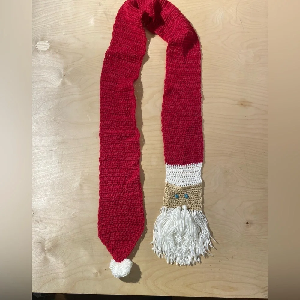 Red and White Crochet Santa Scarf (OT)